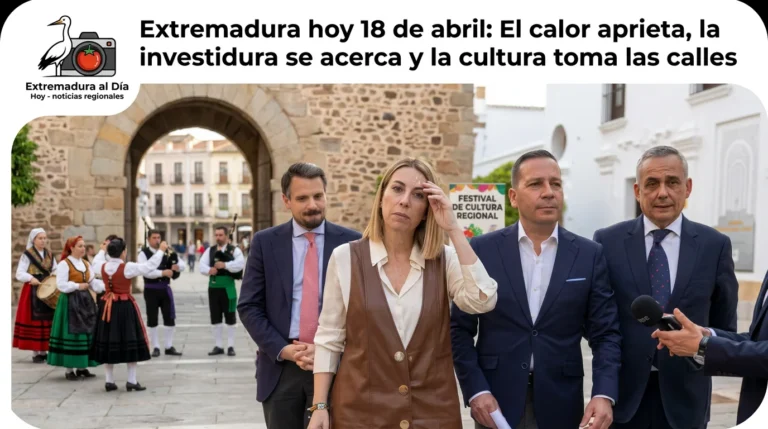 Extremadura hoy 18 de abril: El calor aprieta; la investidura se acerca y la cultura toma las calles