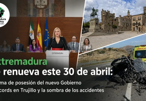 Extremadura se renueva este 30 de abril: Toma de posesión del nuevo Gobierno; récords en Trujillo y la sombra de los accidentes