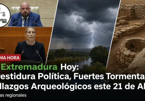 Última Hora en Extremadura Hoy: Investidura Política, Fuertes Tormentas y Hallazgos Arqueológicos este 21 de Abril