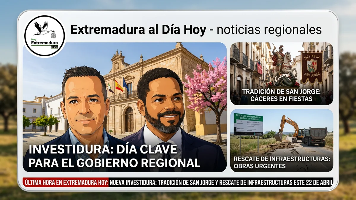 Última Hora en Extremadura Hoy: Nueva Investidura; Tradición de San Jorge y Rescate de Infraestructuras este 22 de Abril