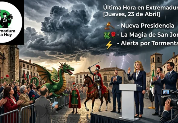 Última Hora en Extremadura Hoy: Nueva Presidencia; la Magia de San Jorge y Alerta por Tormentas este 23 de Abril