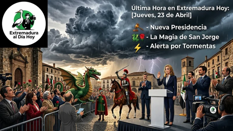 Última Hora en Extremadura Hoy: Nueva Presidencia; la Magia de San Jorge y Alerta por Tormentas este 23 de Abril