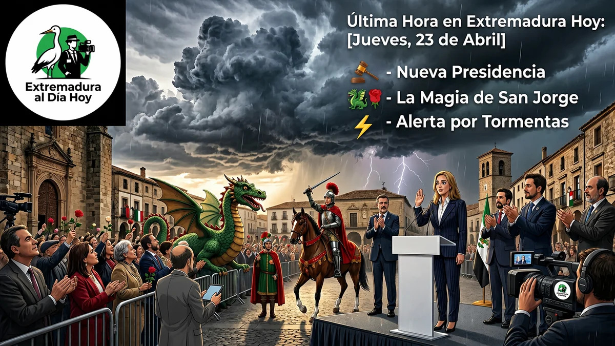 Última Hora en Extremadura Hoy: Nueva Presidencia; la Magia de San Jorge y Alerta por Tormentas este 23 de Abril