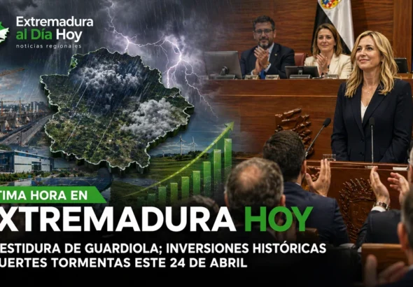 Última Hora en Extremadura Hoy: Investidura de Guardiola; Inversiones Históricas y Fuertes Tormentas este 24 de Abril