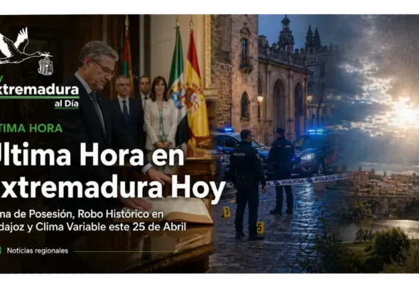 Última Hora en Extremadura Hoy: Toma de Posesión; Robo Histórico en Badajoz y Clima Variable este 25 de Abril