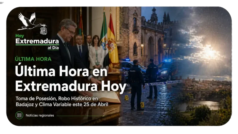 Última Hora en Extremadura Hoy: Toma de Posesión; Robo Histórico en Badajoz y Clima Variable este 25 de Abril