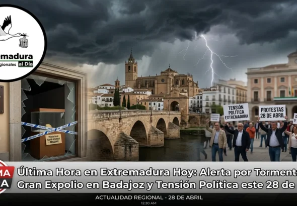 Última Hora en Extremadura Hoy: Alerta por Tormentas; el Gran Expolio en Badajoz y Tensión Política este 28 de Abril