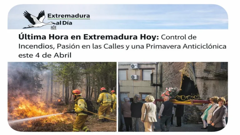 Última Hora en Extremadura Hoy: Control de Incendios; Pasión en las Calles y una Primavera Anticiclónica este 4 de Abril