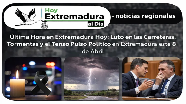 Última Hora en Extremadura Hoy 8 de abril: Luto en las Carreteras; Tormentas y el Tenso Pulso Político