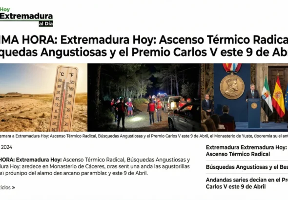 Última Hora en Extremadura Hoy: Ascenso Térmico Radical; Búsquedas Angustiosas y el Premio Carlos V este 9 de Abril