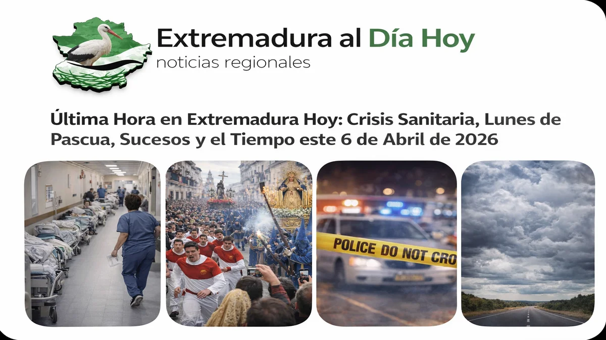 Última Hora en Extremadura Hoy: Crisis Sanitaria; Sucesos y el Tiempo este 6 de Abril de 2026