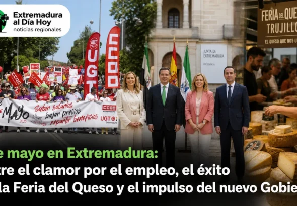 1 de mayo en Extremadura: Entre el clamor por el empleo el éxito de la Feria del Queso y el impulso del nuevo Gobierno