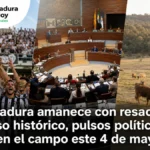 Extremadura amanece con resaca festiva: Ascenso histórico; pulsos políticos y alerta en el campo este 4 de mayo