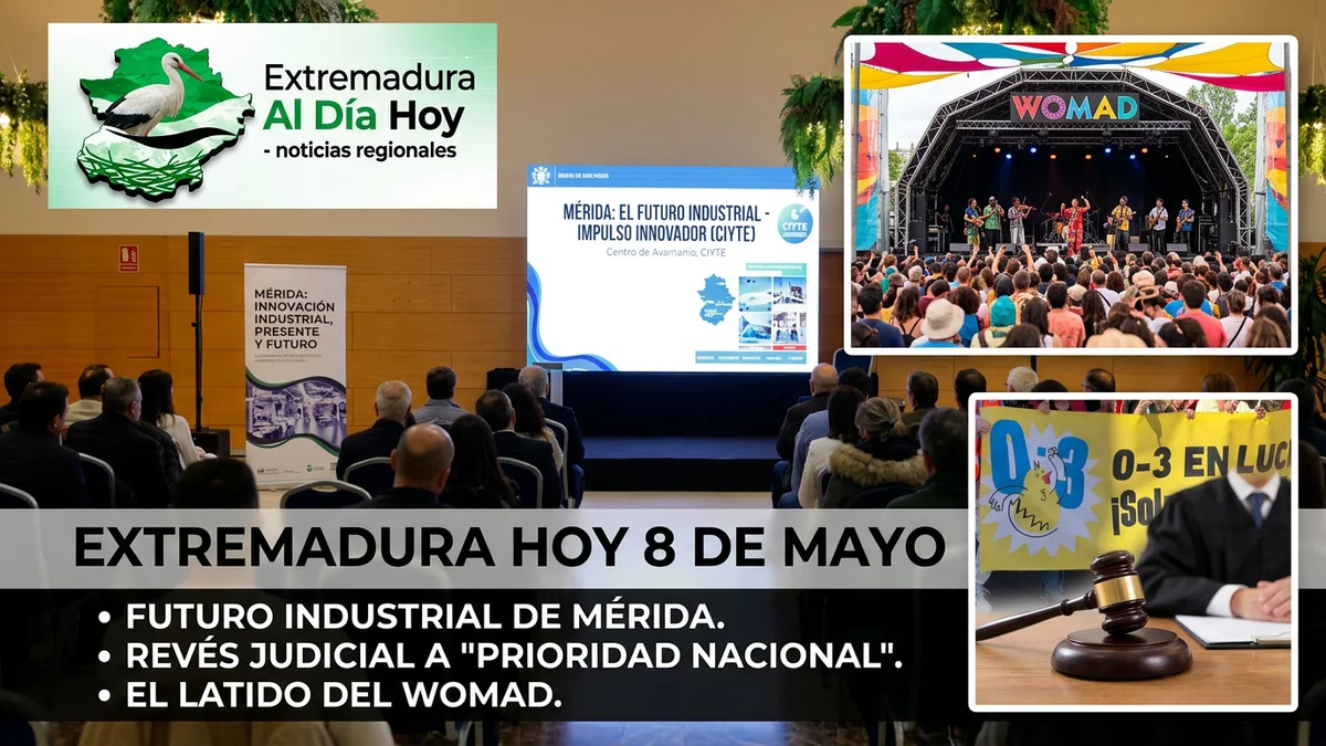 Extremadura hoy 8 de mayo: El futuro industrial de Mérida y el revés judicial a la "prioridad nacional"