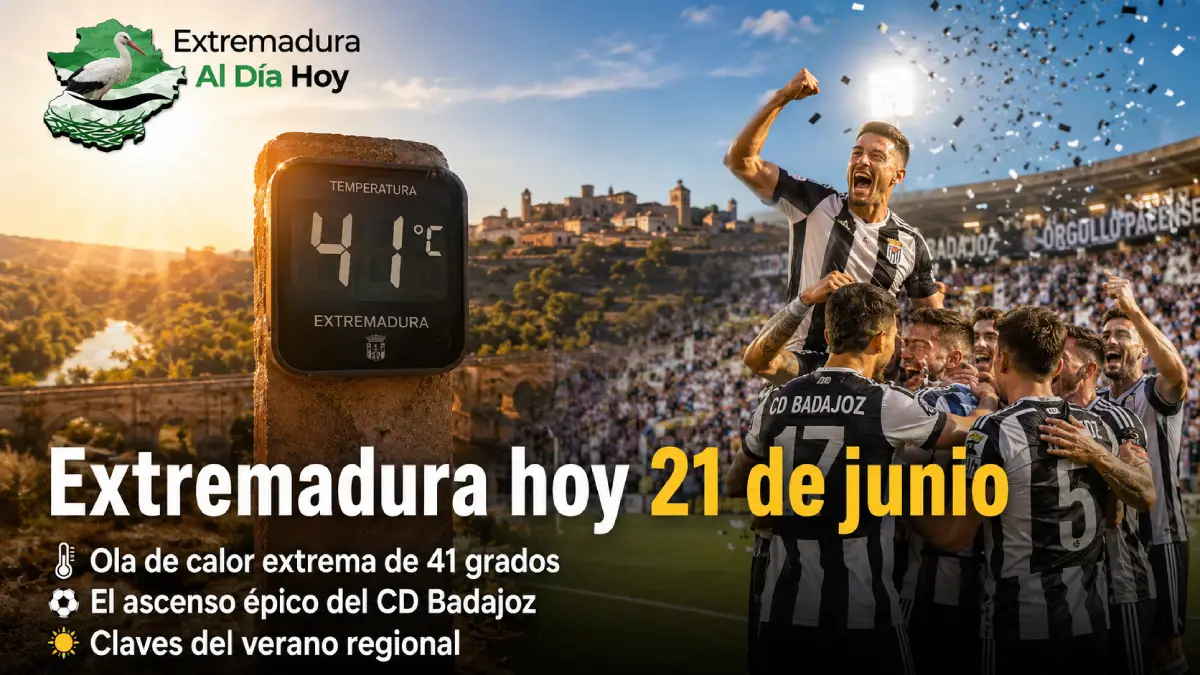 Extremadura hoy 21 de junio: Ola de calor extrema de 41 grados