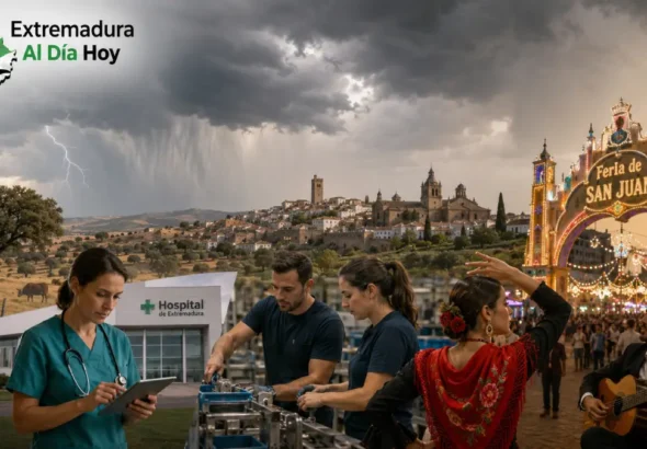 Extremadura hoy 17 junio: tormentas - empleo - sanidad-Feria de San Juan y cultura marcan la jornada regional
