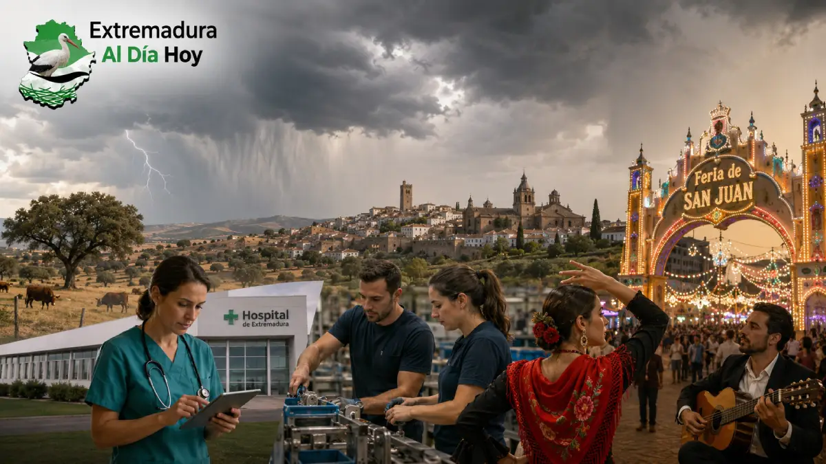 Extremadura hoy 17 junio: tormentas - empleo - sanidad-Feria de San Juan y cultura marcan la jornada regional