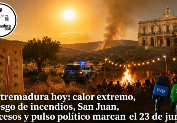 Extremadura hoy: calor extremo; sucesos y pulso político marcan el 23 de junio