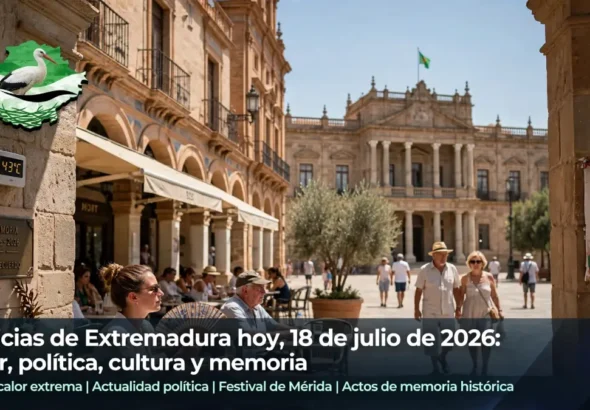 Noticias de Extremadura hoy 18 de julio de 2026: calor, política, cultura y memoria