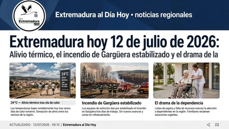 Extremadura hoy 12 de julio de 2026: Alivio térmico