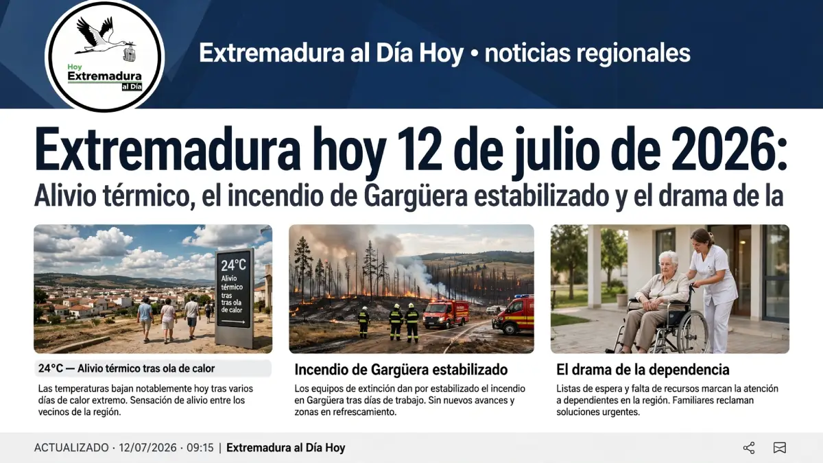 Extremadura hoy 12 de julio de 2026: Alivio térmico