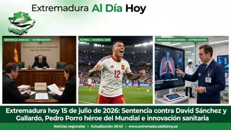 Extremadura hoy 15 de julio de 2026: Sentencia contra David Sánchez y Gallardo